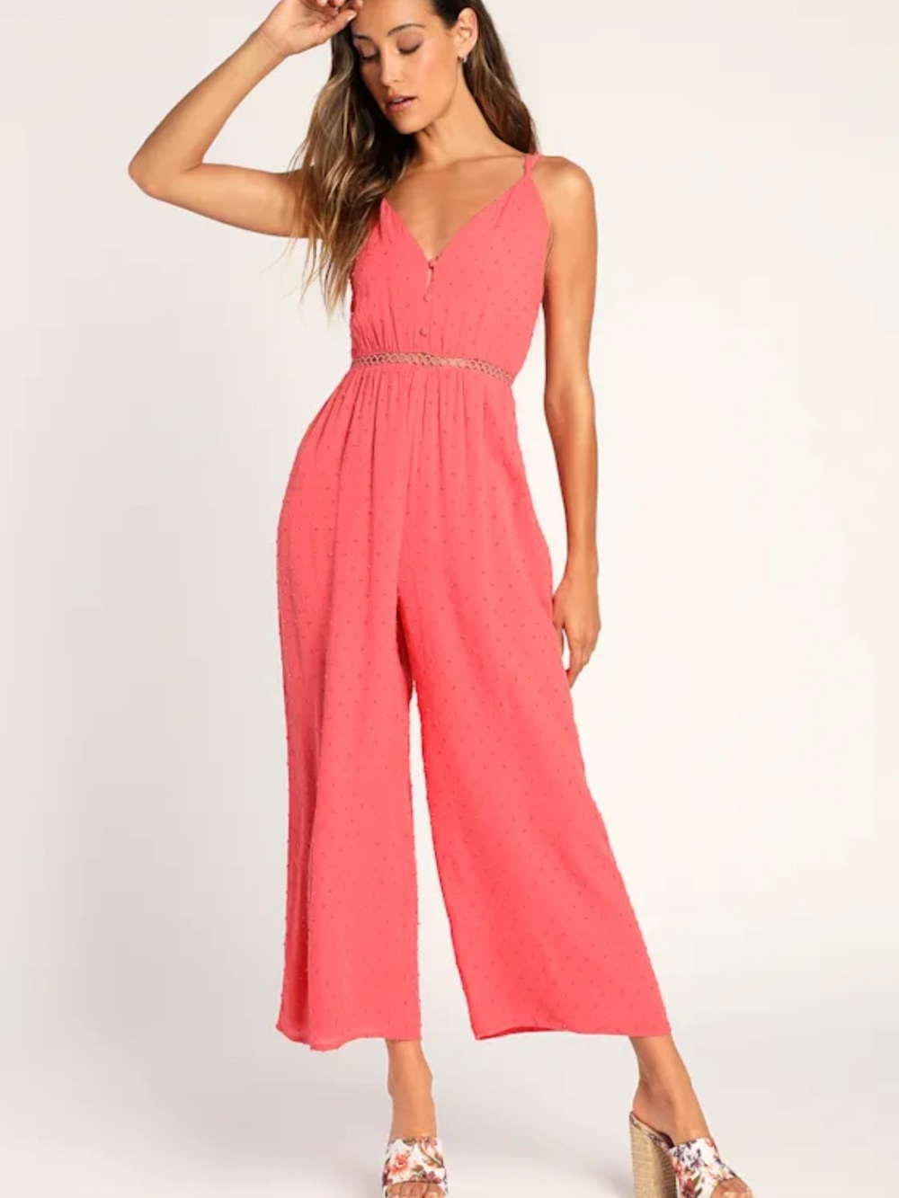 Lulus pink jumpsuit. Open back with adjustable straps Size M  #summer #backless